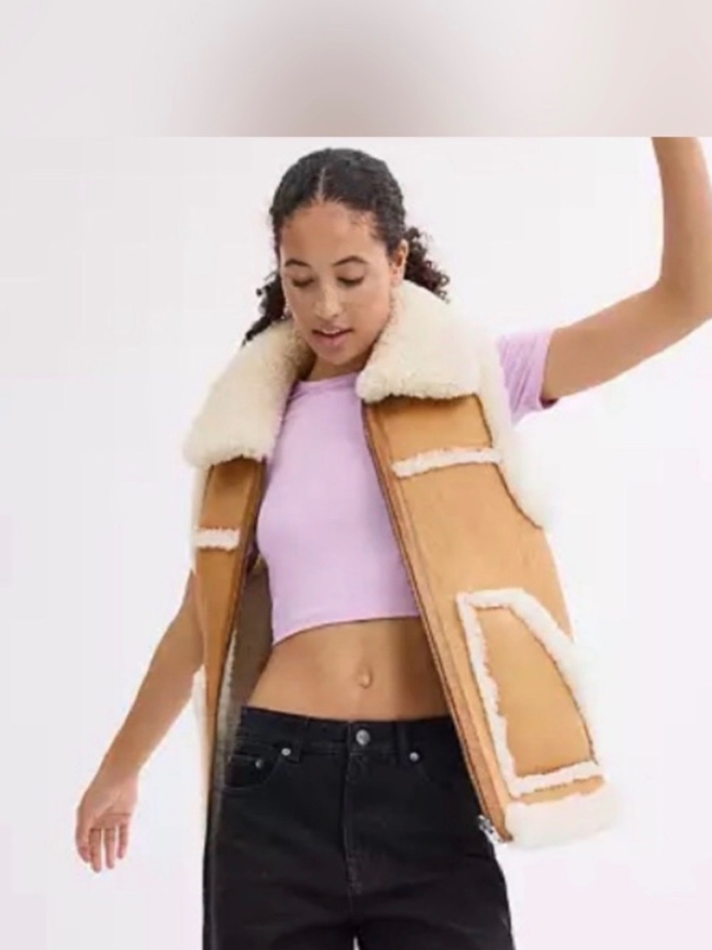 NWT COACH Reversible shearling and leather vest XS